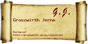 Groszwirth Jerne névjegykártya